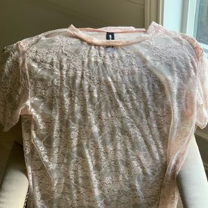 Agnes & Dora Pink Mesh Tee Size M